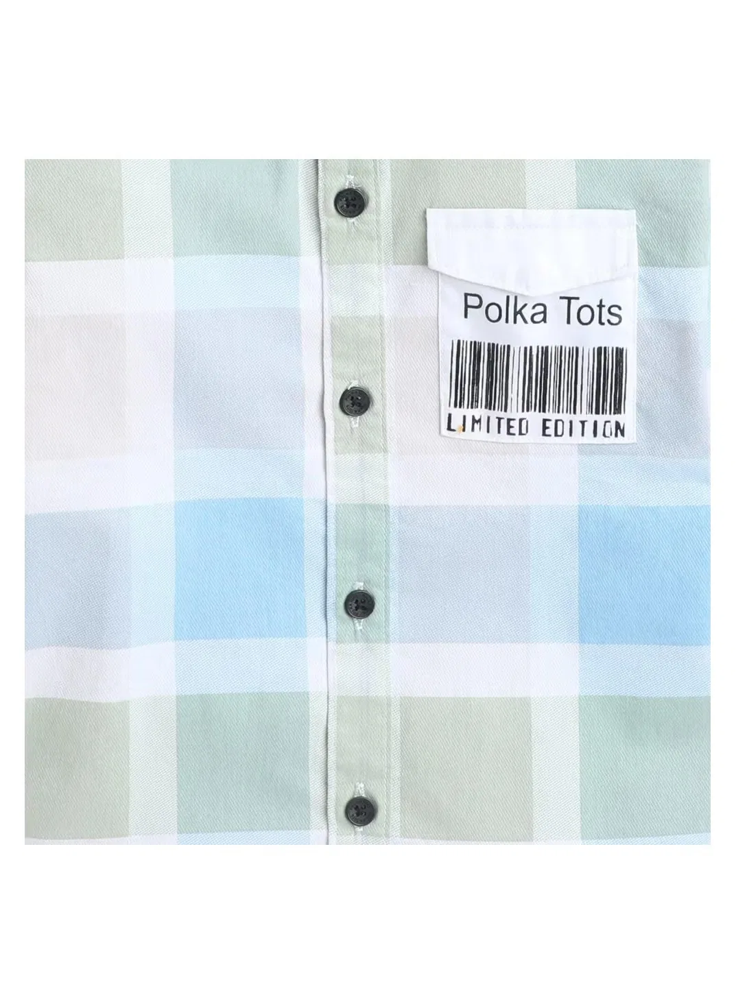 Рубашка с длинным рукавом в крупную клетку с принтом на кармане Polka Tots, мультиколор — фото 3