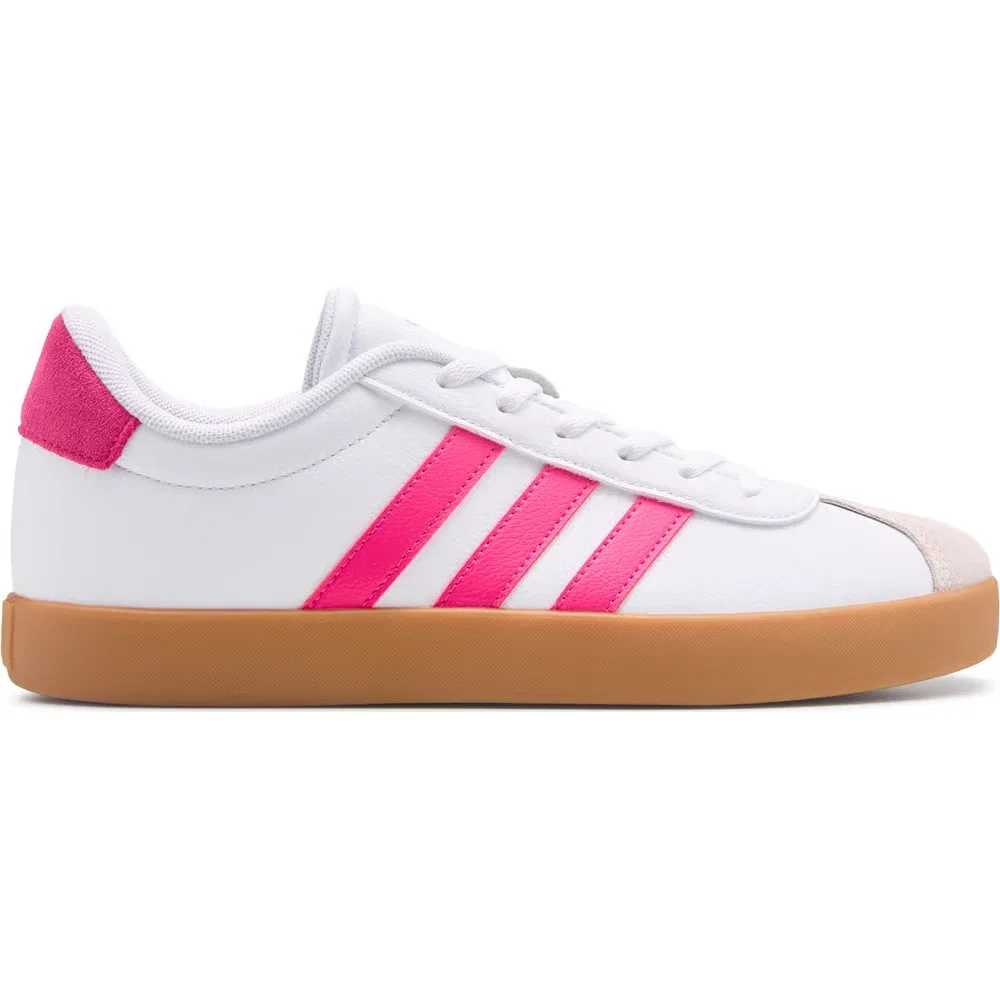 Детские кроссовки VL Court 3.0 Adidas, White/Pink — фото 2