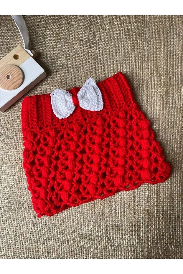 Детская юбка для девочек вязаная хлопковая Sistaful, Red