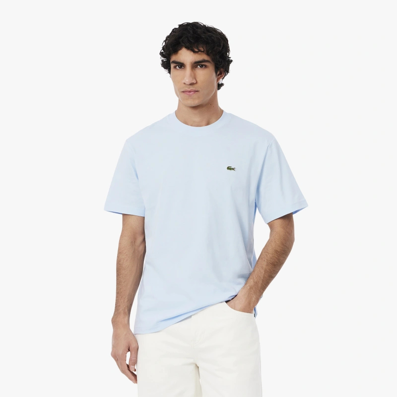 Футболка Lacoste Logo-Patch Cotton, светло-голубой — фото 3