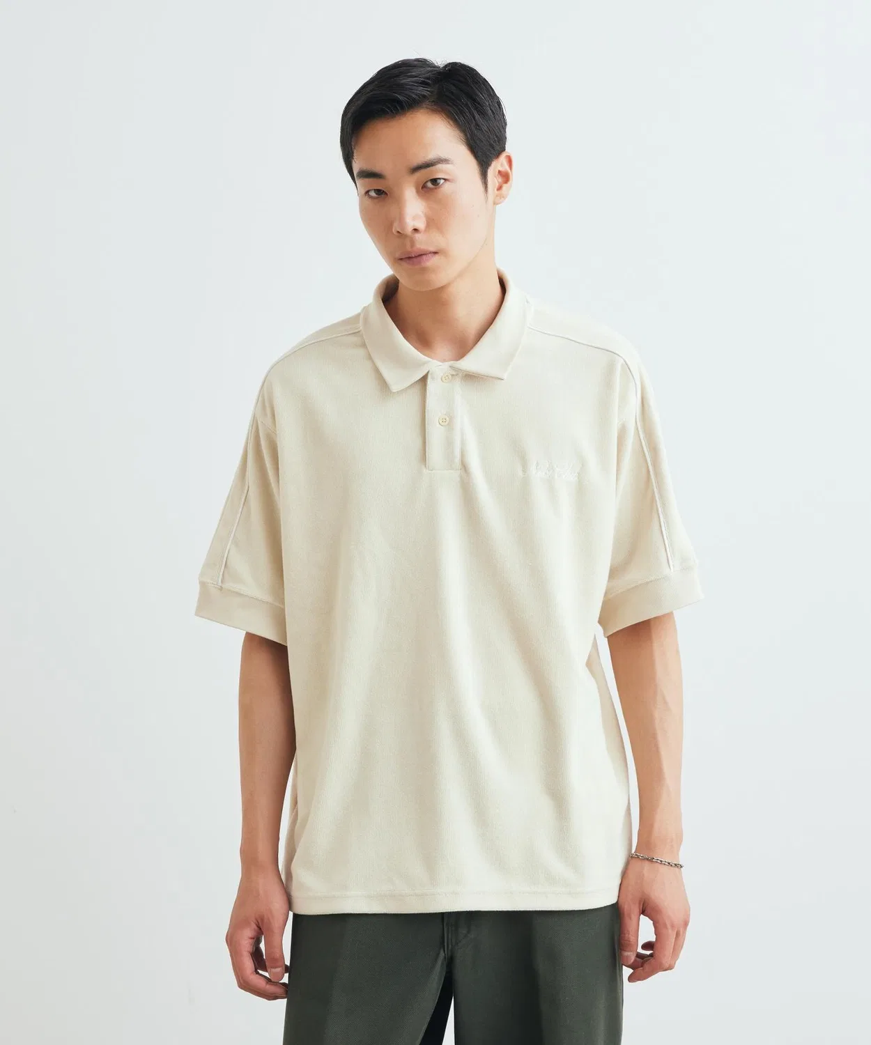 Мужское поло из французского терри с принтом Nike Sportswear Club, Light Khaki — фото 3