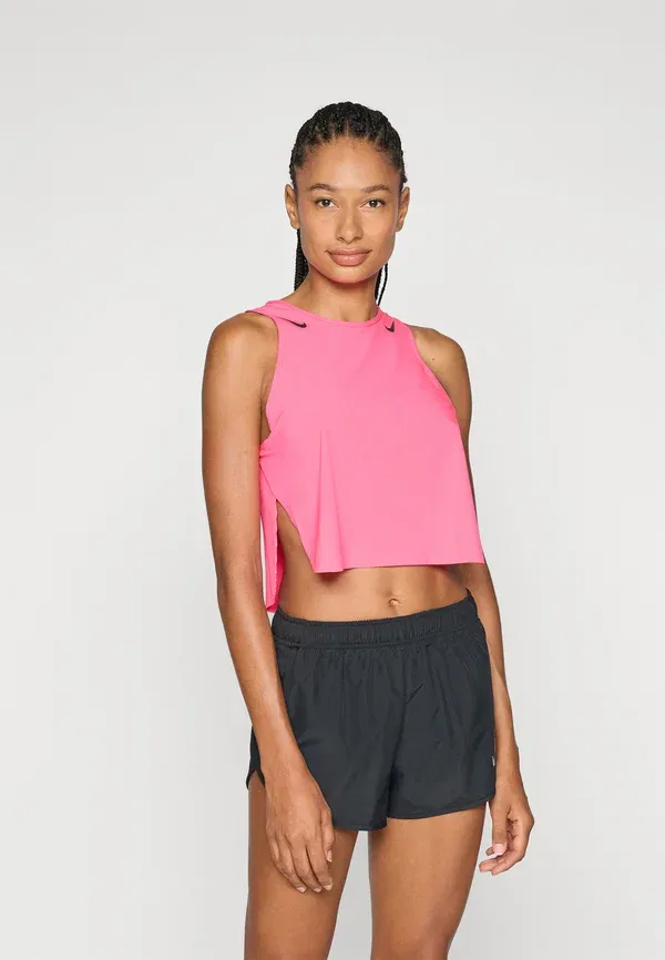 Топ Dri-fit Aeroswift Nike Performance Hyper Pink/Black, черный/розовый