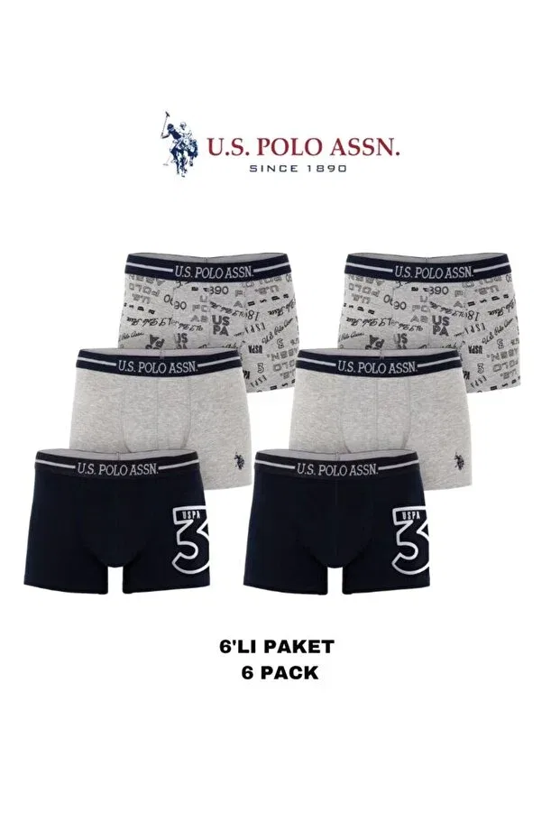Мужские боксеры с лицензионным принтом U.S. Polo Assn., Gray
