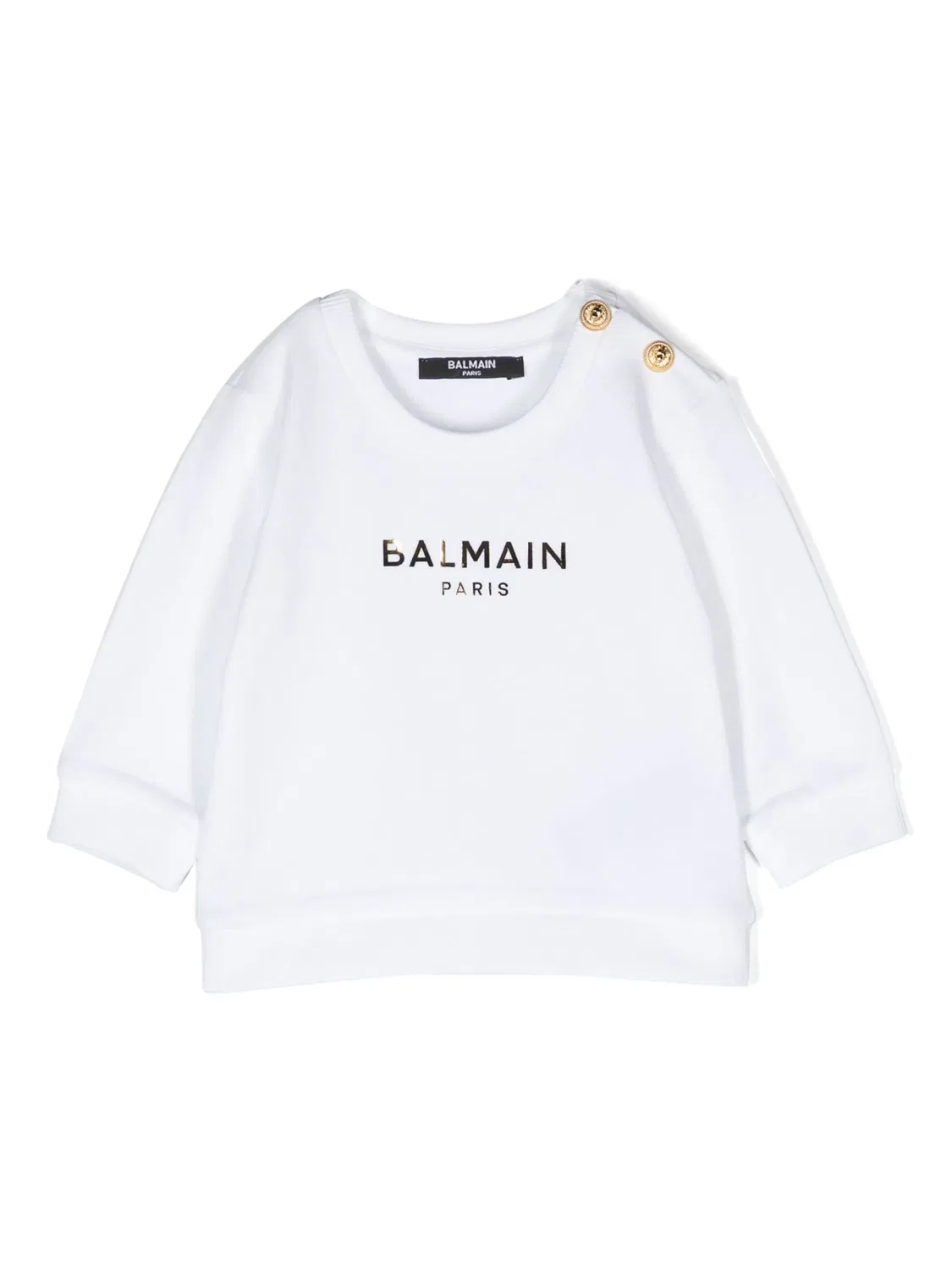 Толстовка с логотипом из хлопка Balmain, белый