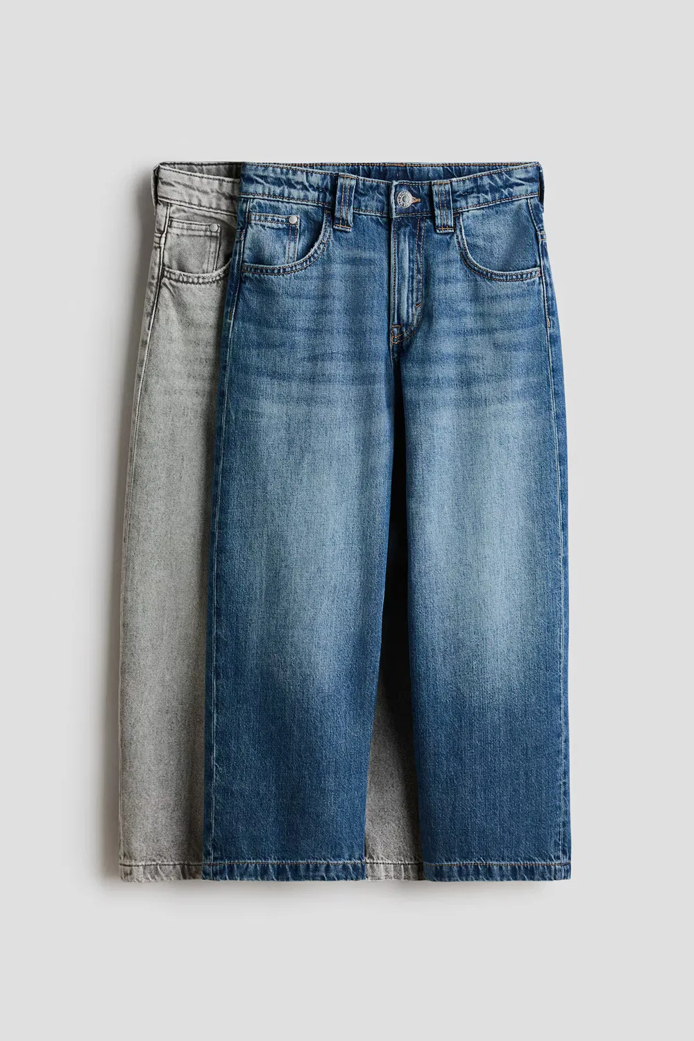 Комплект из двух свободных джинсов H&M, Helles Denimgrau/Denimblau