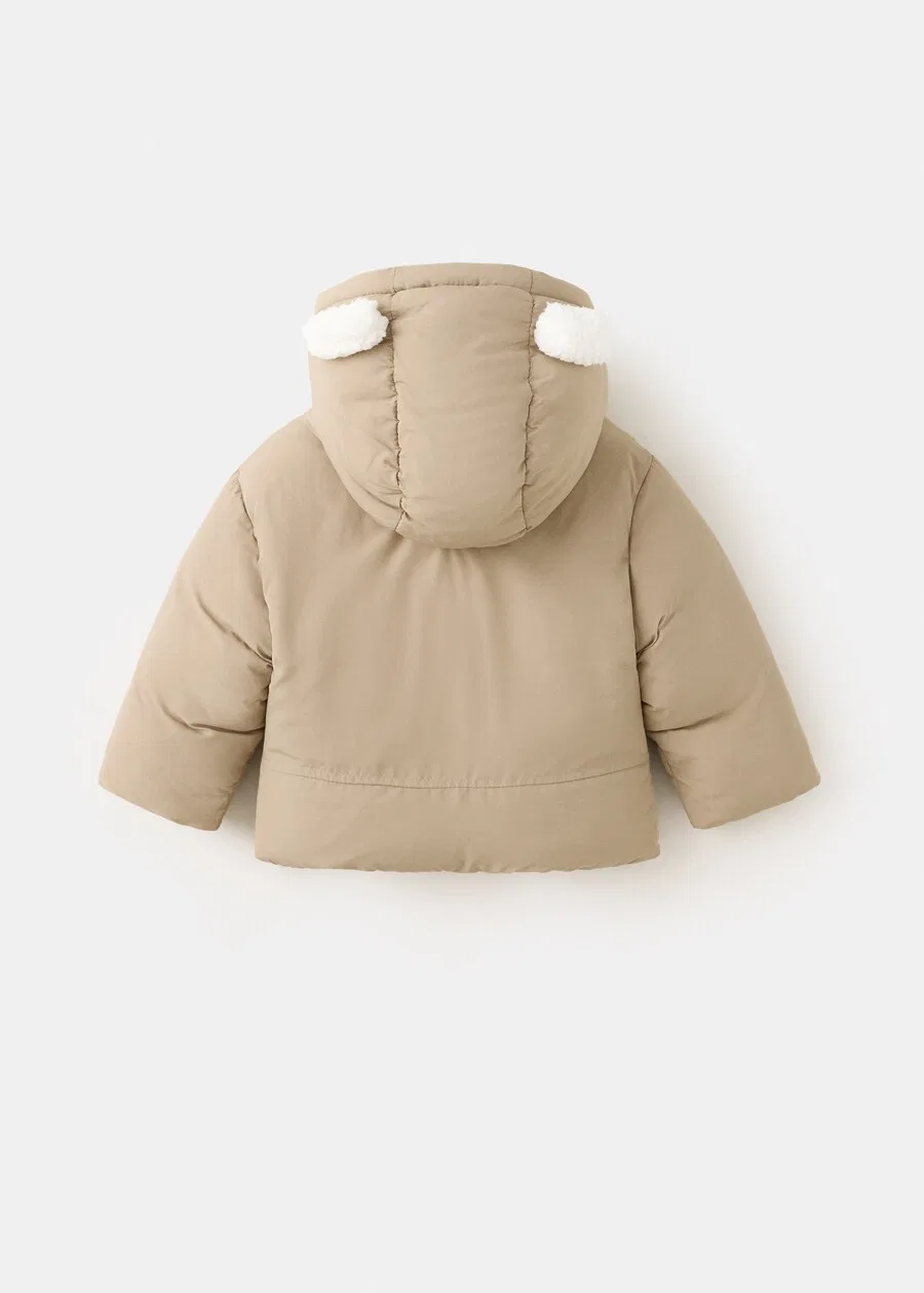 Детская зимняя куртка MANGO KIDS 'PATRICK3' бежевого цвета — фото 2