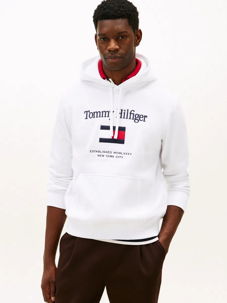 Толстовка TOMMY HILFIGER белого цвета — фото 3
