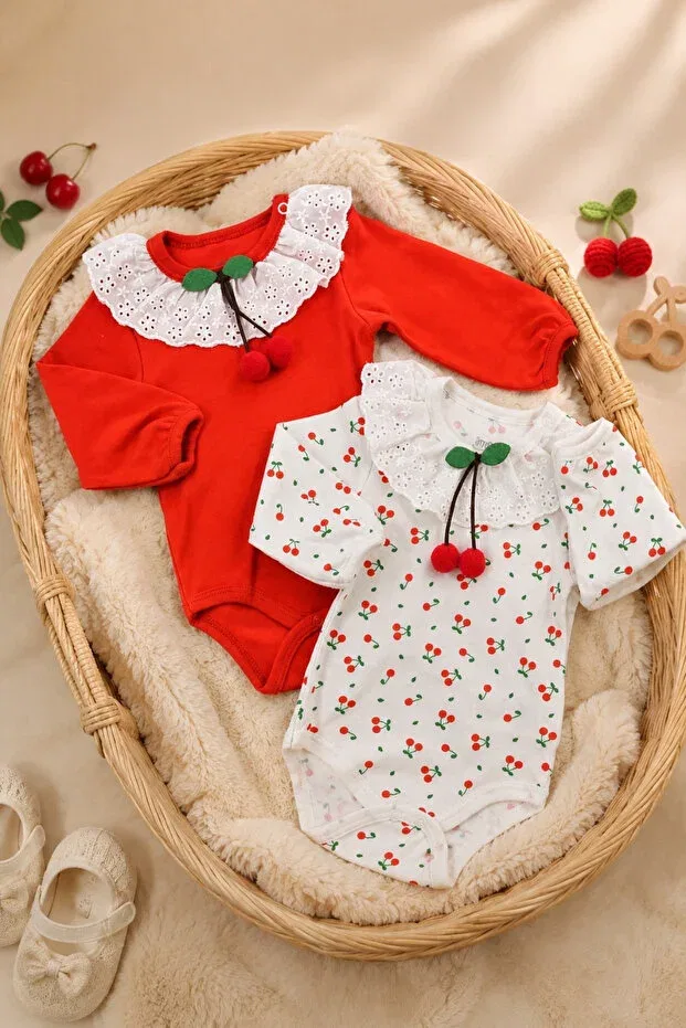 Детское боди для девочек с длинным рукавом Imaj, Red
