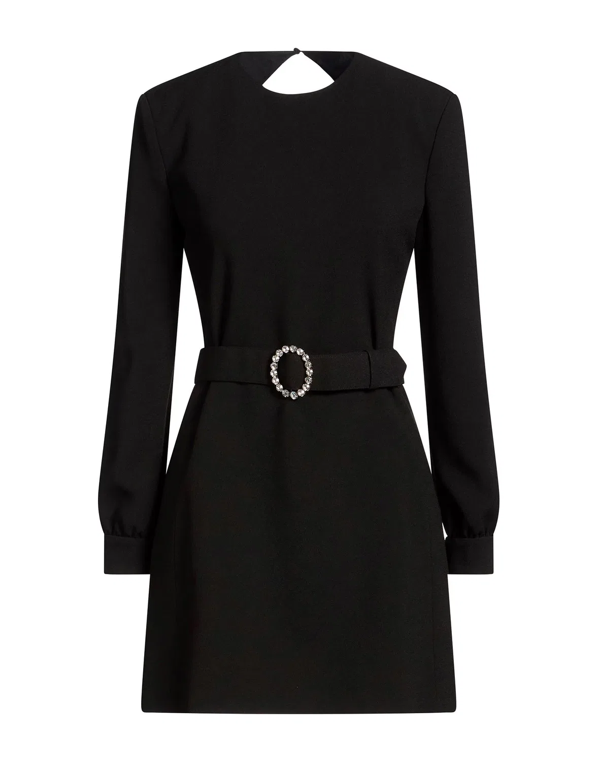 Женское платье из крепа с поясом Saint Laurent, черный