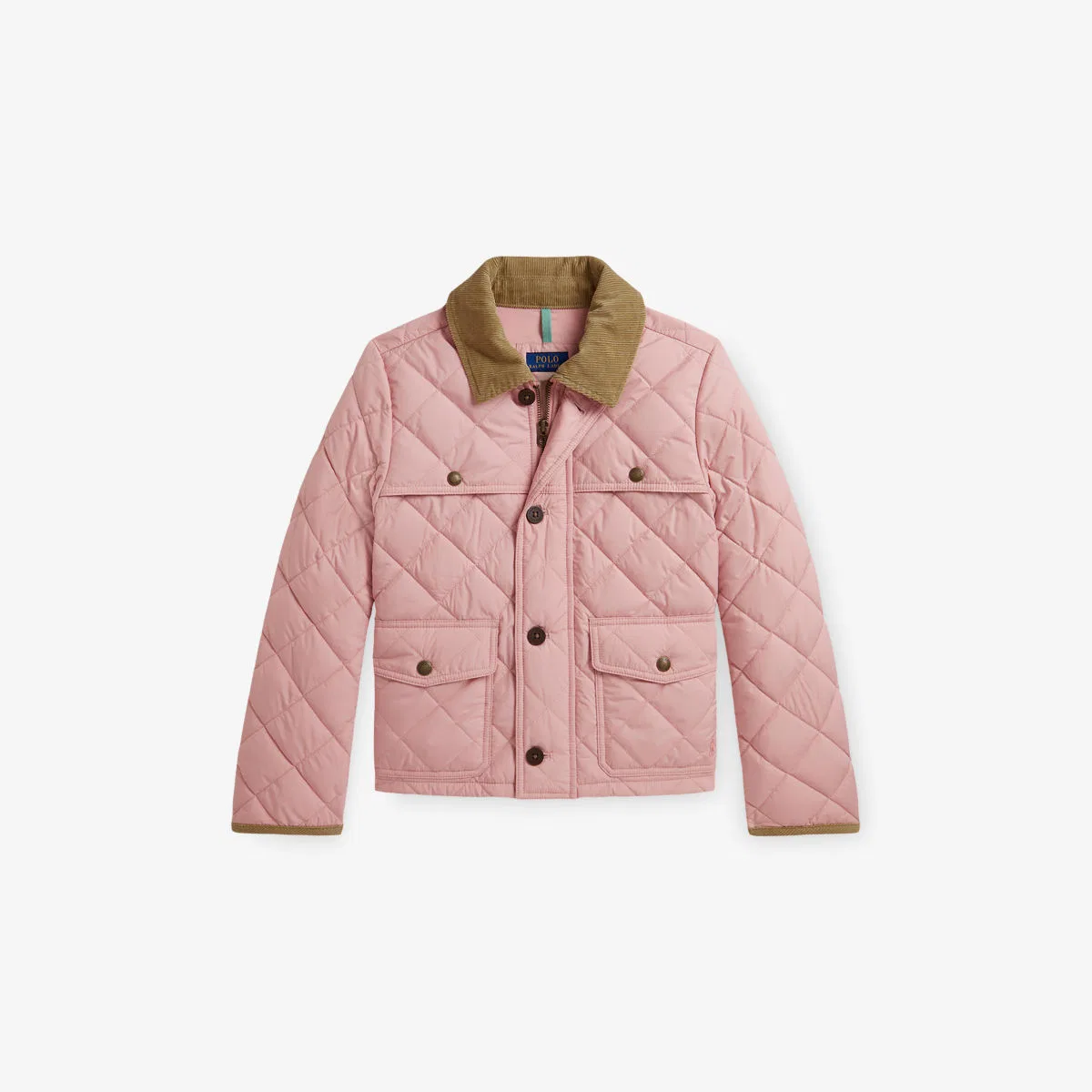 Стеганое пальто для девочек с контрастным воротником Polo Ralph Lauren, розовый