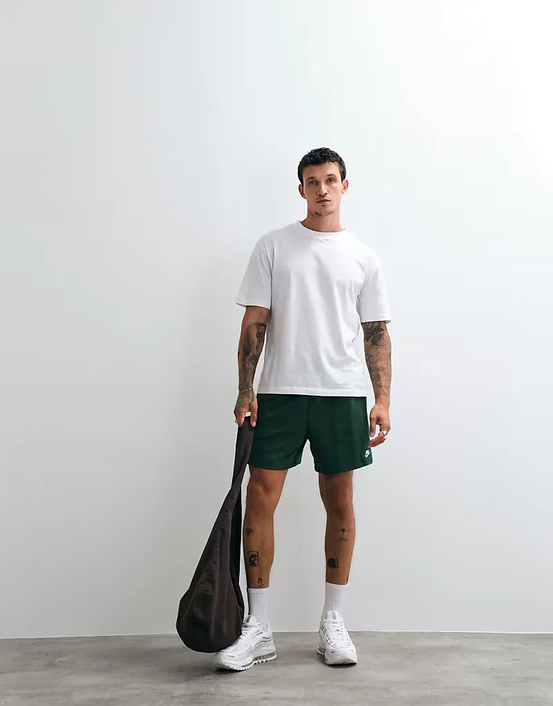Шорты Nike Club из французской махровой ткани с логотипом, зеленые — фото 4