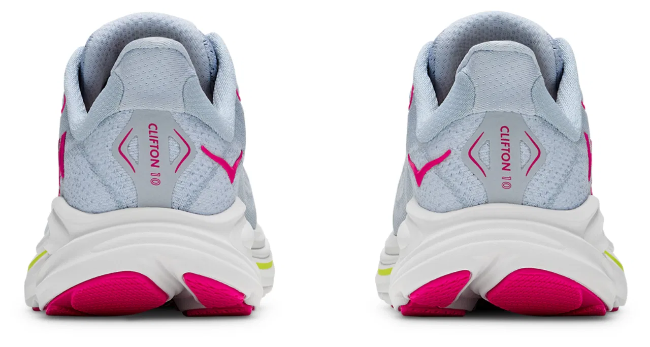 Детские кроссовки для девочек с дышащим верхом HOKA Clifton 10, Grey Pink — фото 3