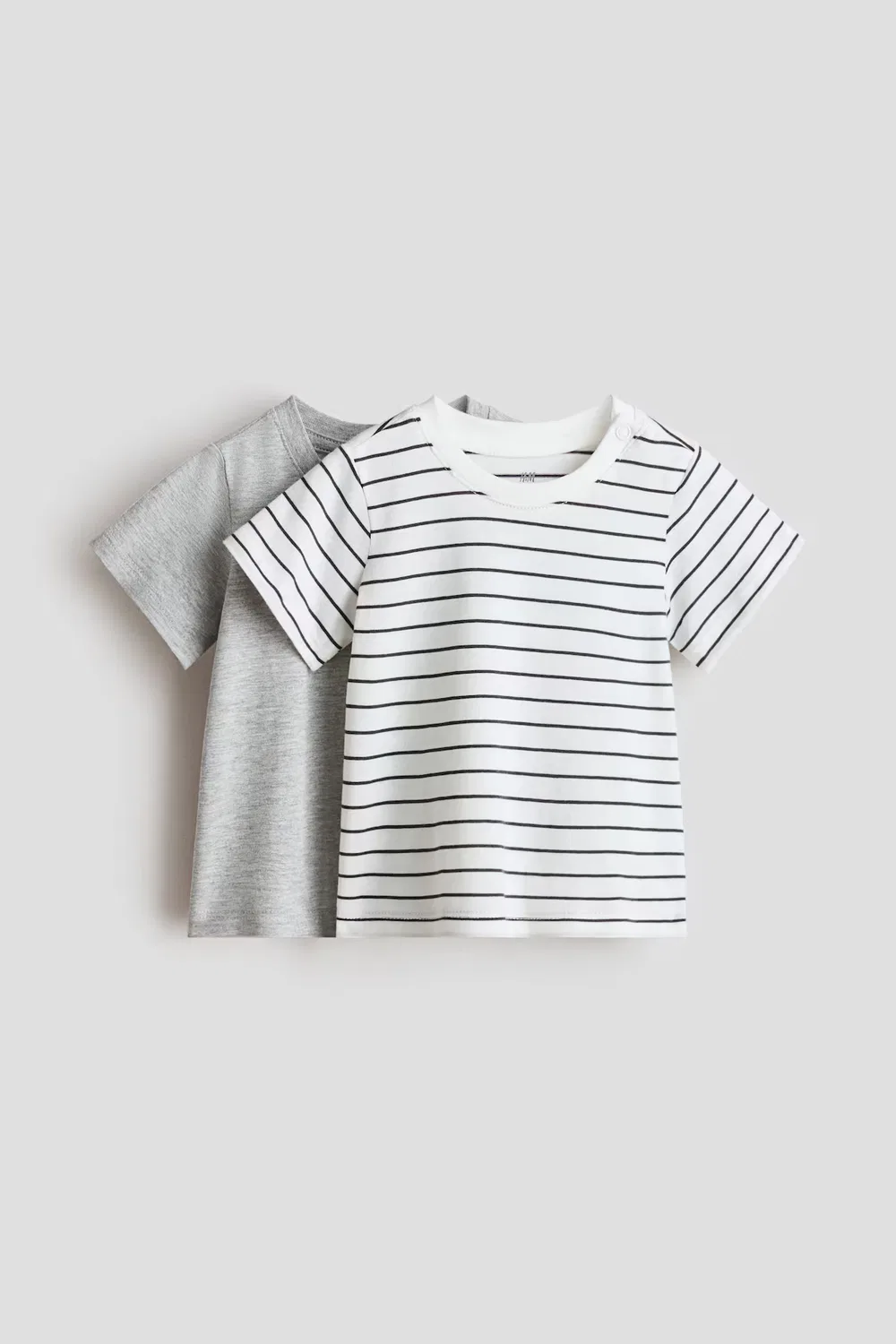 Комплект из 2 хлопковых футболок H&M, Hellgrau/Gestreift