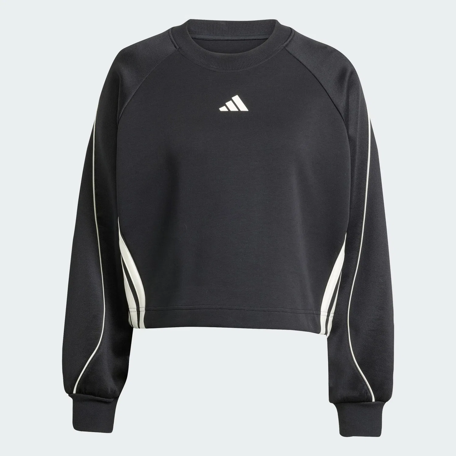 Мужской свитшот с круглым вырезом Stadium 3-Streifen Adidas, Schwarz Weiss — фото 2