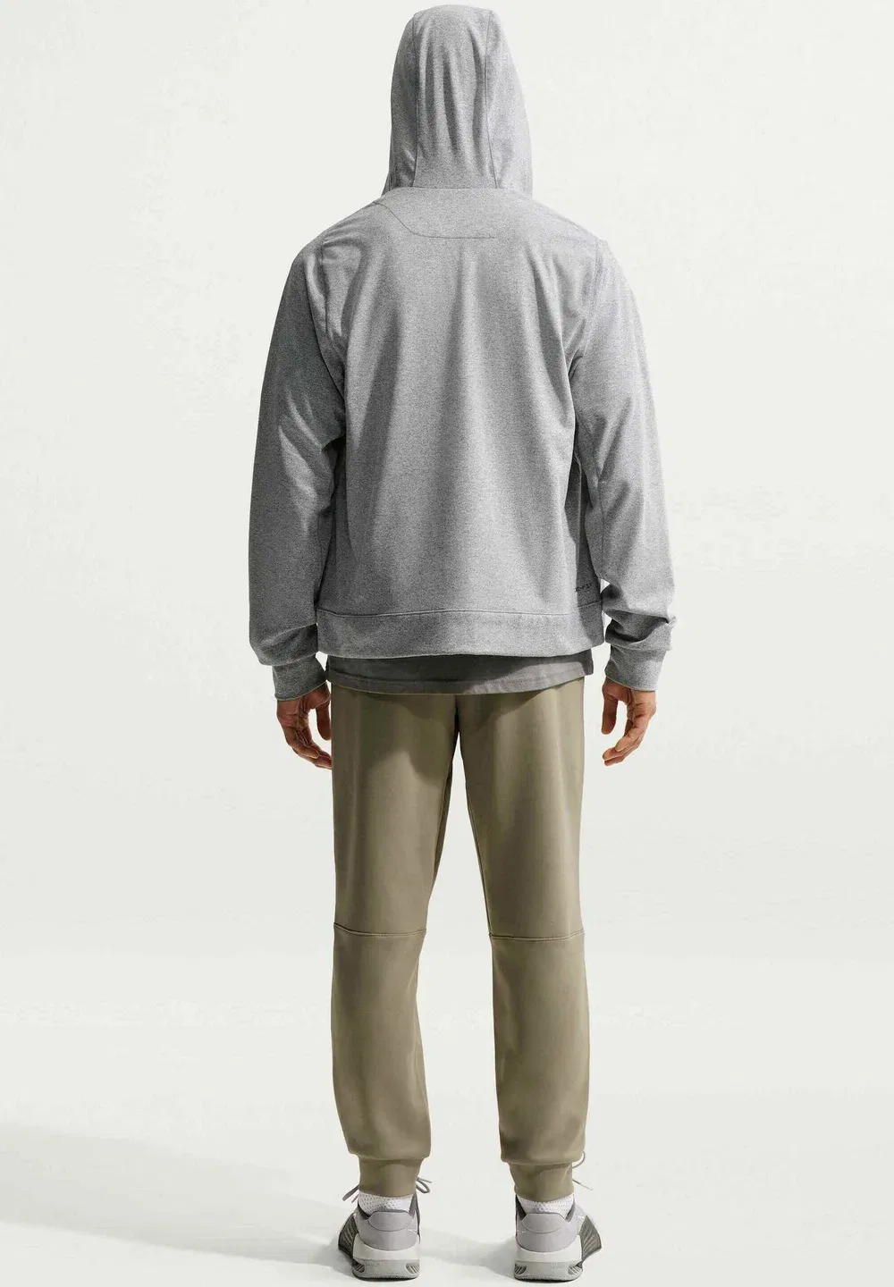 M nk df uv prmry nano fz hd - толстовка на молнии Nike Performance, Smoke Grey Heather Smoke Grey — фото 3