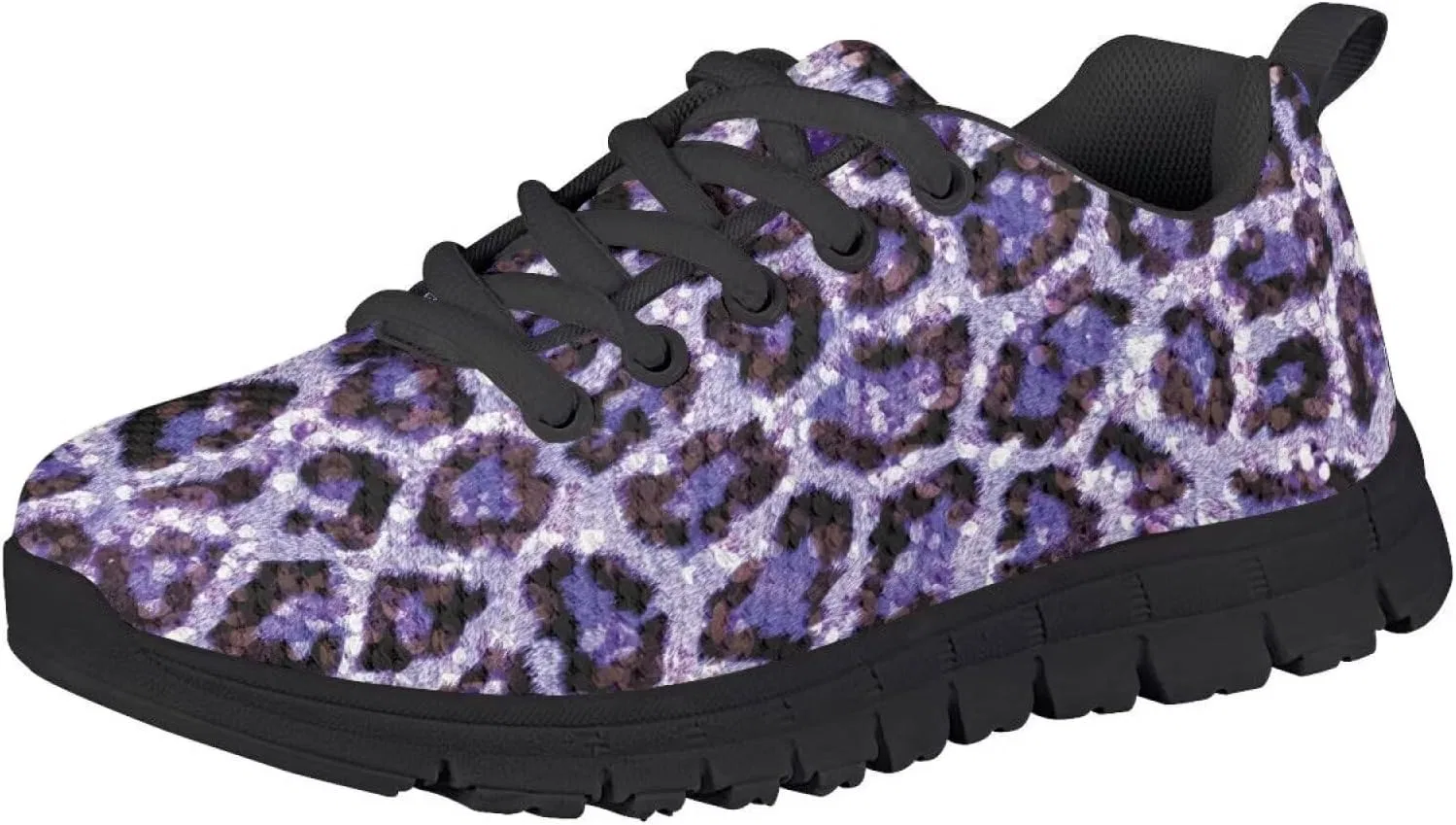Детские кроссовки для девочек с противоскользящей подошвой Doojoayie, Purple Leopard