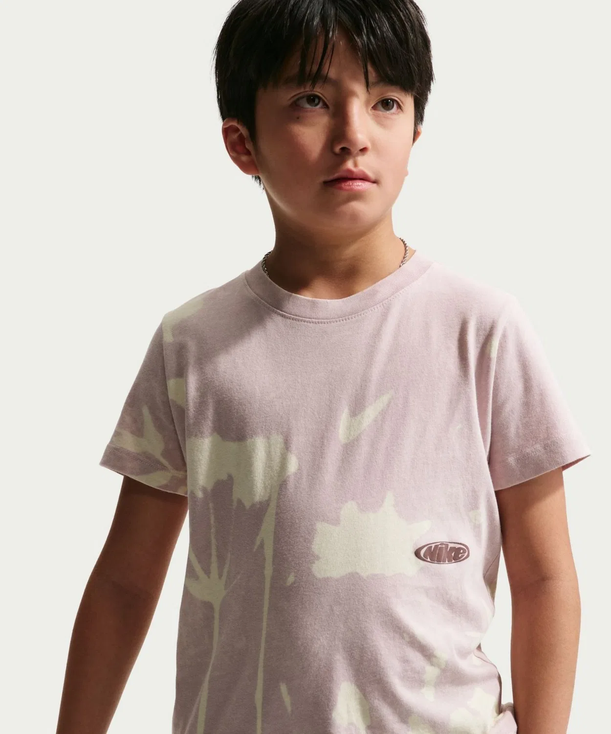 Детская футболка с цветочным принтом с коротким рукавом NIKE, Baby Pink