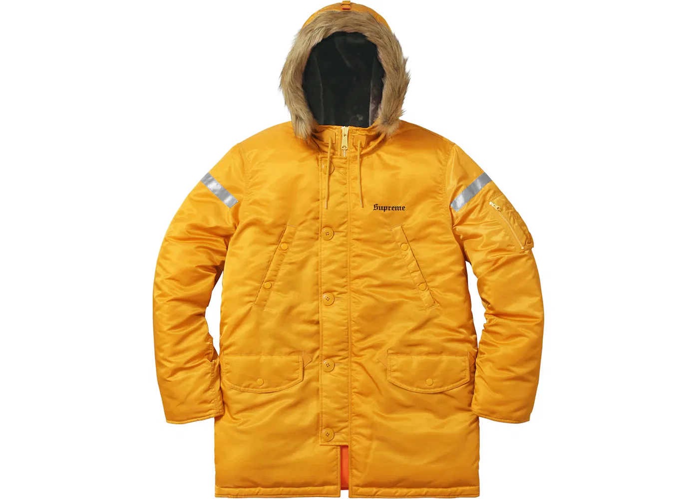 Мужская парка Supreme Reflective Cross N-3B, желтый