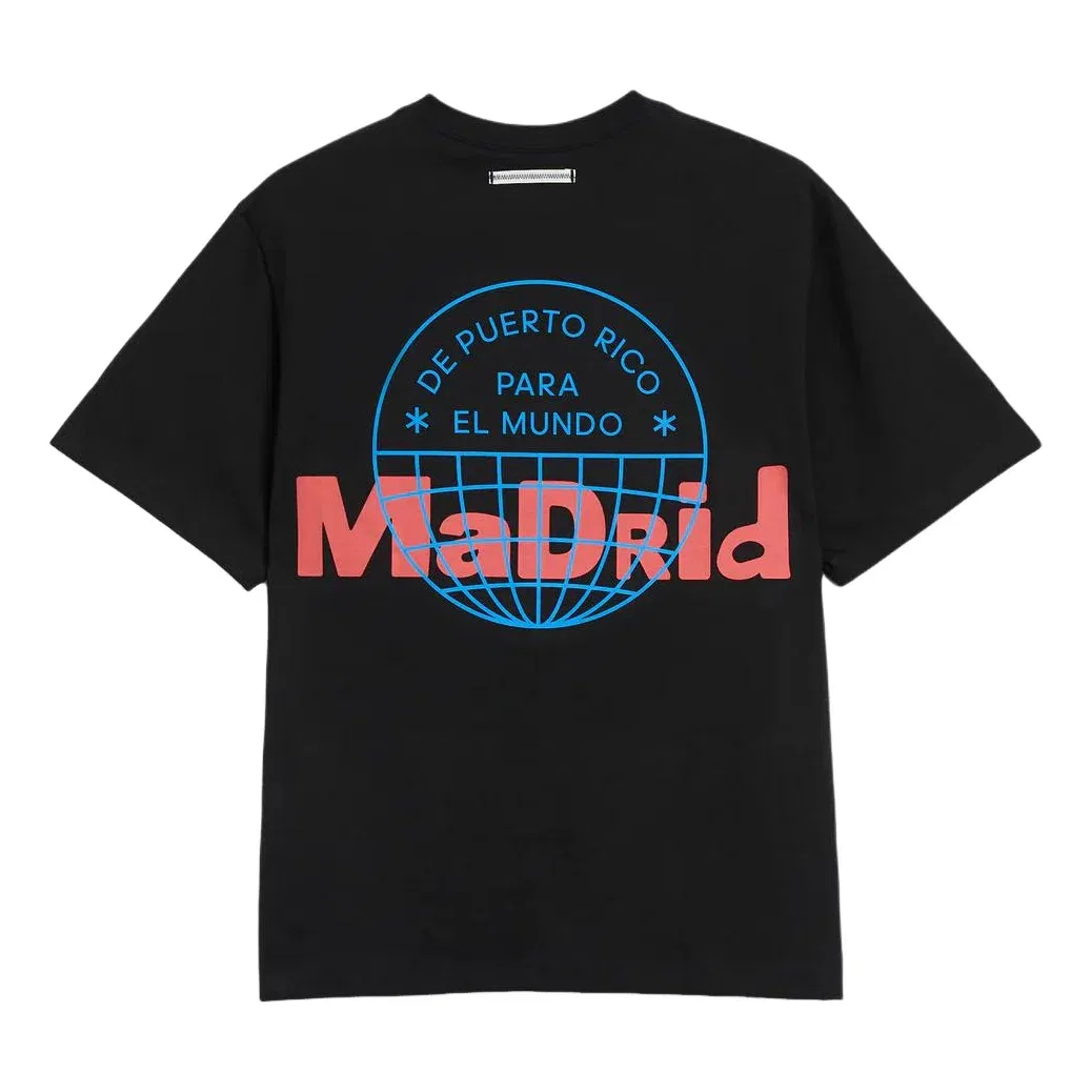 Мужская футболка с принтом Adidas x Bad Bunny DtMF Tour Merch Madrid T-Shirt, черный