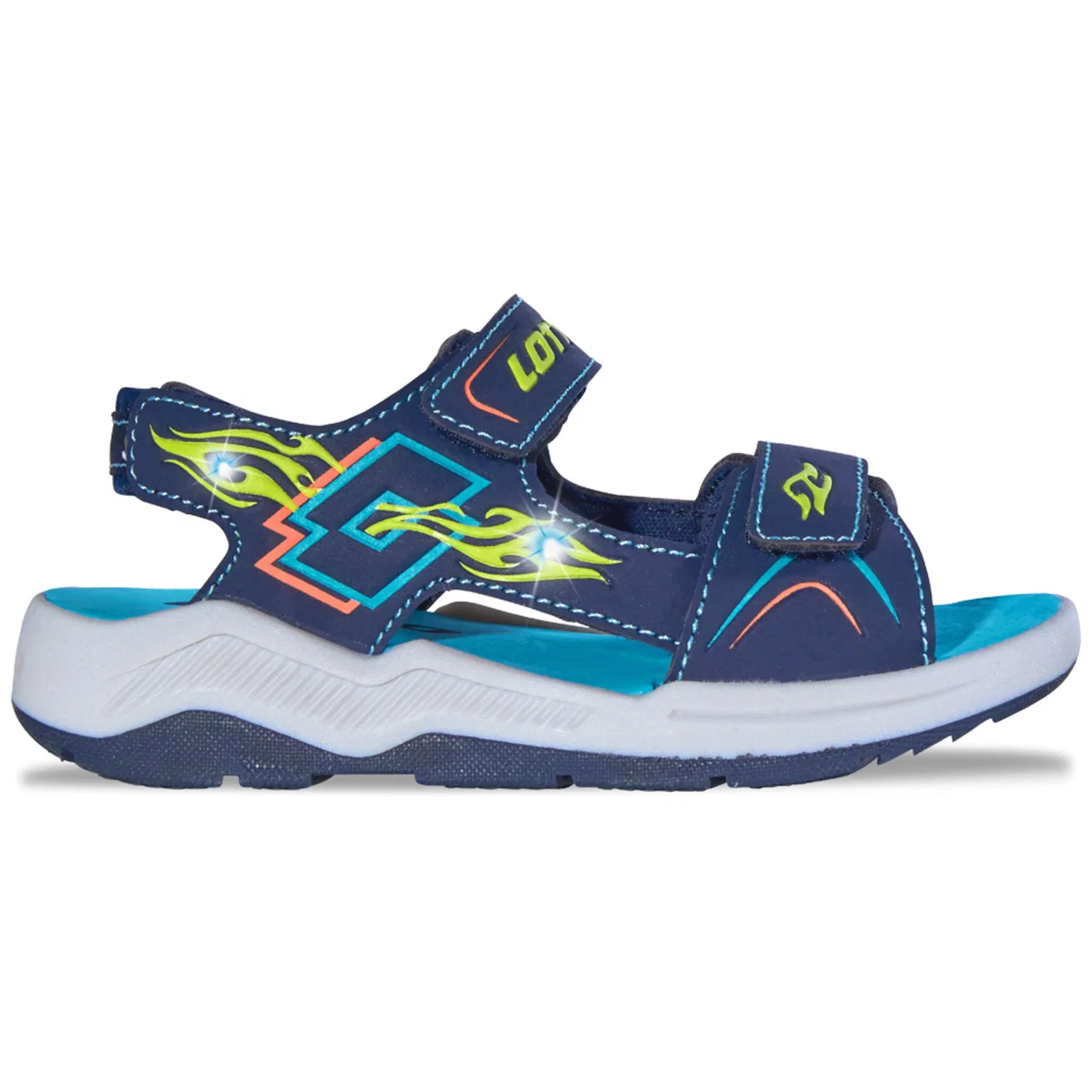 Детские сандалии с LED-подсветкой Lotto, Navy-Aqua
