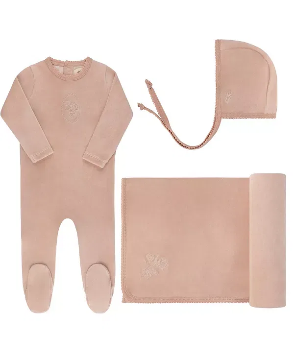 Детский комплект велюровый с принтом Center Floral Collection Take Me Home Set Ely'S & Co., розовый