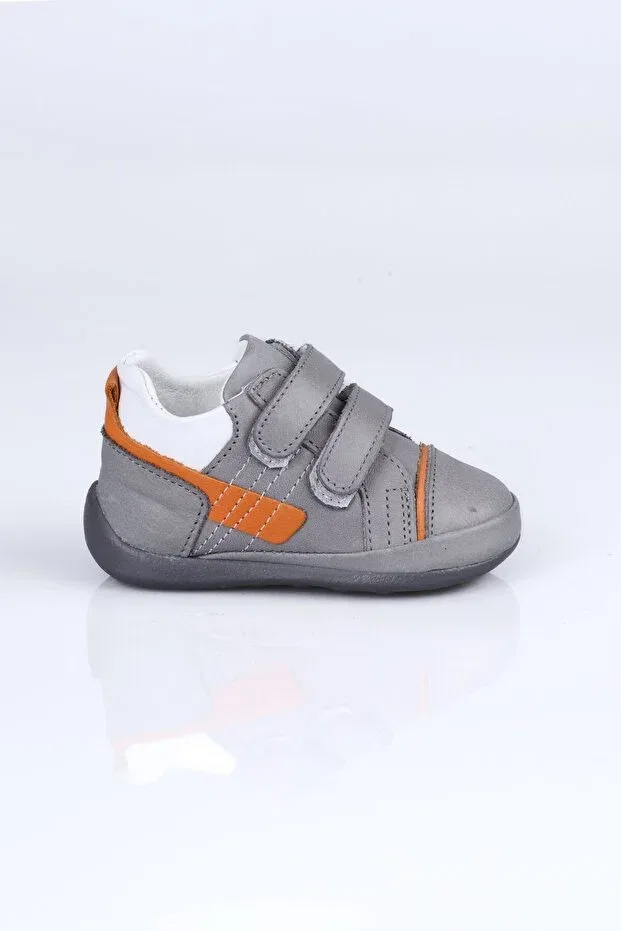 Детские ботинки из натуральной кожи с застежкой-липучкой Dante First Step Lepi Kids, Grey — фото 3