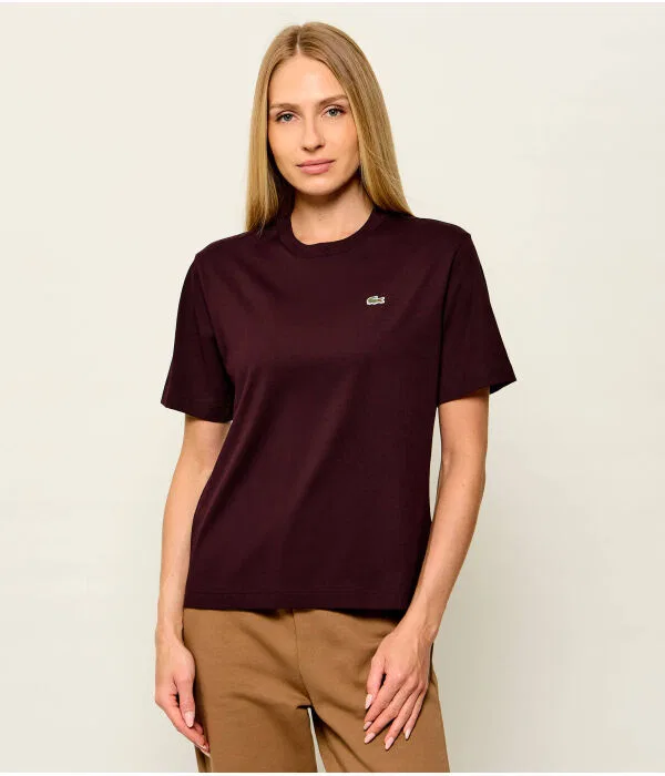 Футболка женская Lacoste Relaxed Fit, Bordeaux