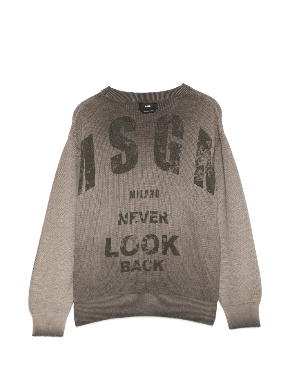 Вязаный свитер с логотипом Msgm Kids, коричневый — фото 2