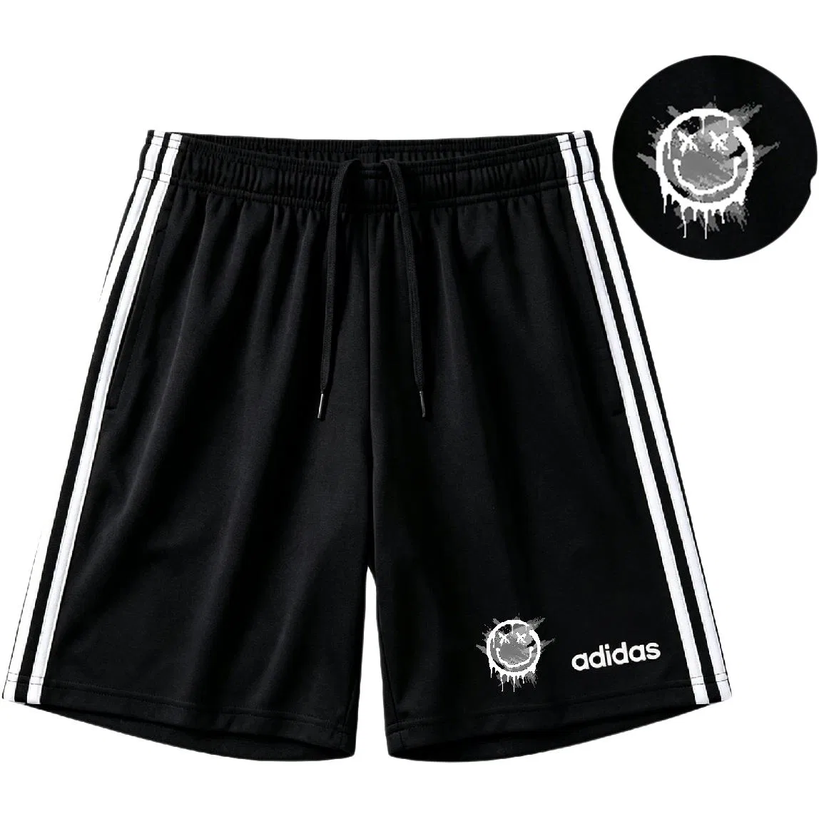 Детские шорты с тремя полосками Adidas ESSENTIALS 3 Stripes Casual Shorts, Black — фото 4