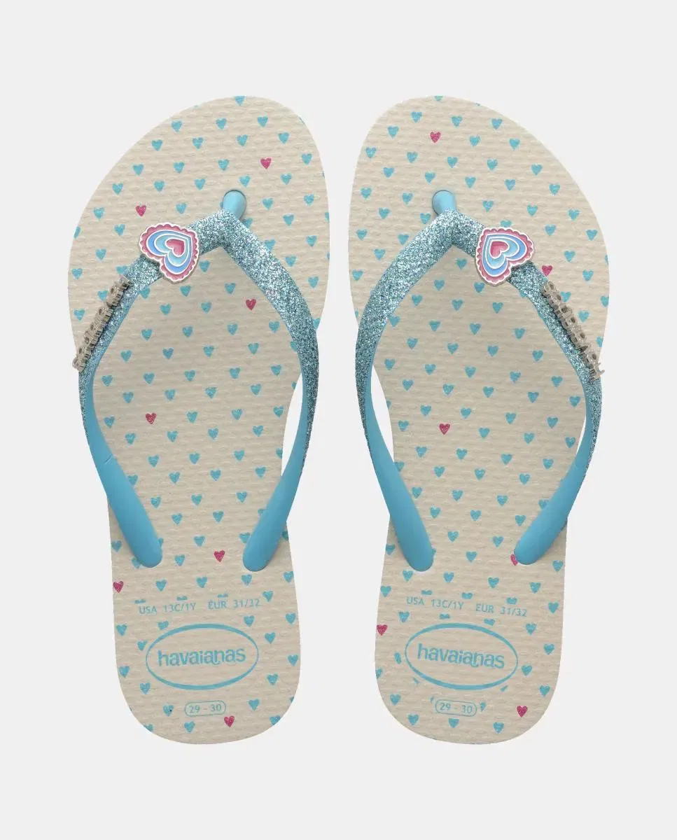 Детские шлепанцы с блестками Slim Glitter Havaianas