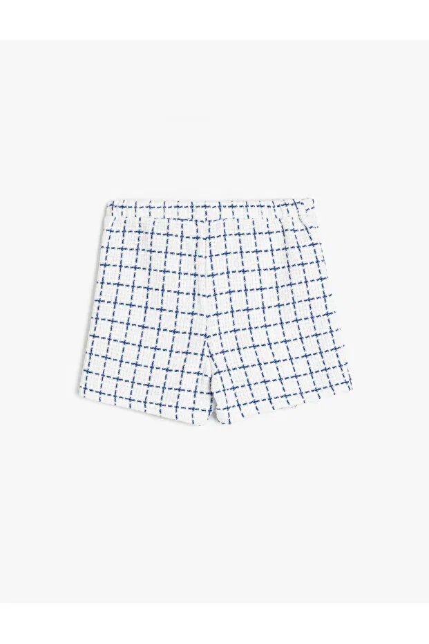 Детские шорты для девочек обычной посадки Koton, Blue Plaid — фото 2