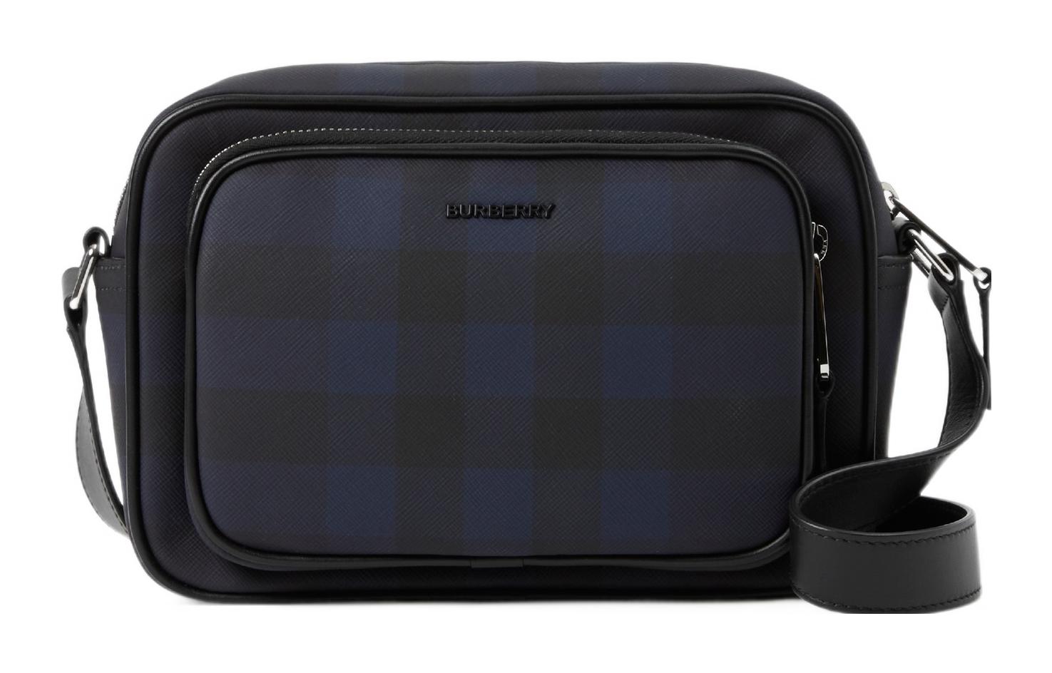 

Burberry Кожаная наплечная сумка через плечо мужская морская синяя