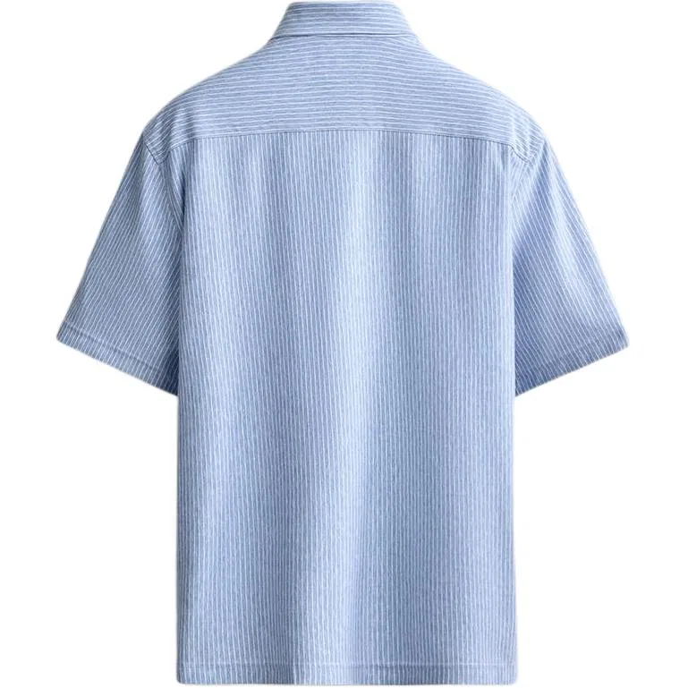 Мужская рубашка с отложным воротником ZARA, White/Sea Blue — фото 3