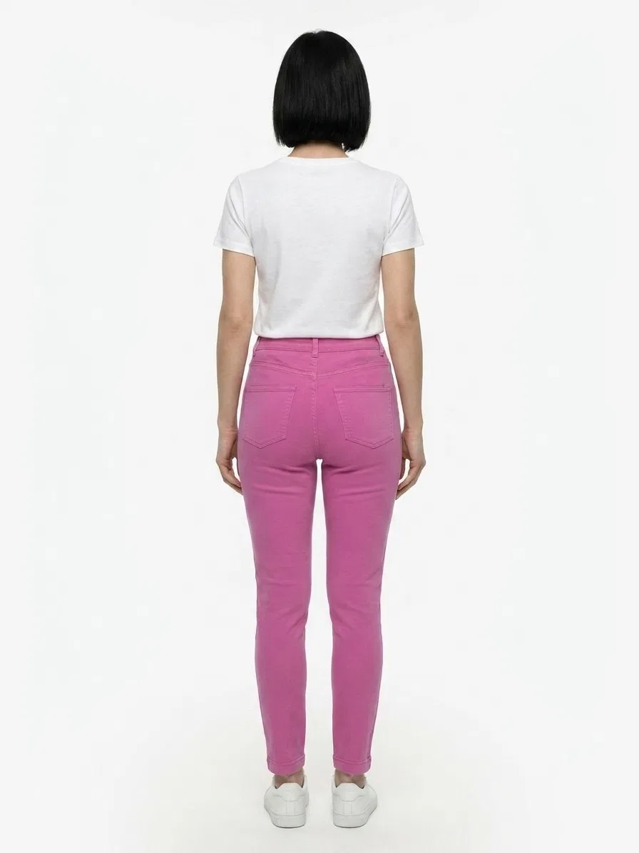 Женские узкие брюки из хлопка Pink Cotton Skinny Pants Dolce & Gabbana, Pink — фото 2