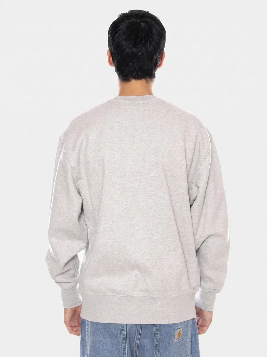 Толстовка LEVI'S 'Authentic Crew Light Gray Heather Bros BC03 Neutral' серого цвета — фото 3