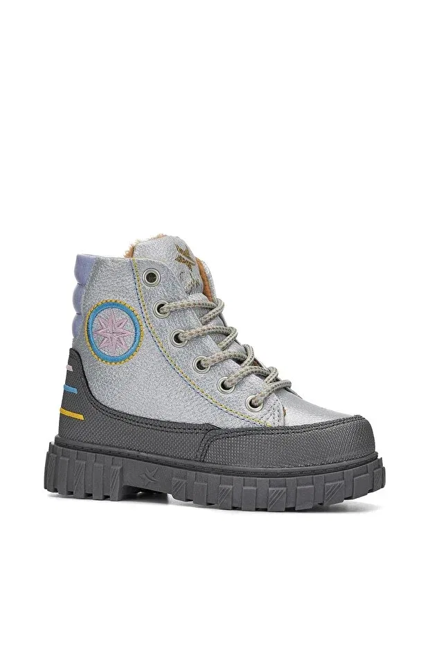 Детские ботинки для девочек на плоской подошве Minicashoes, Silver