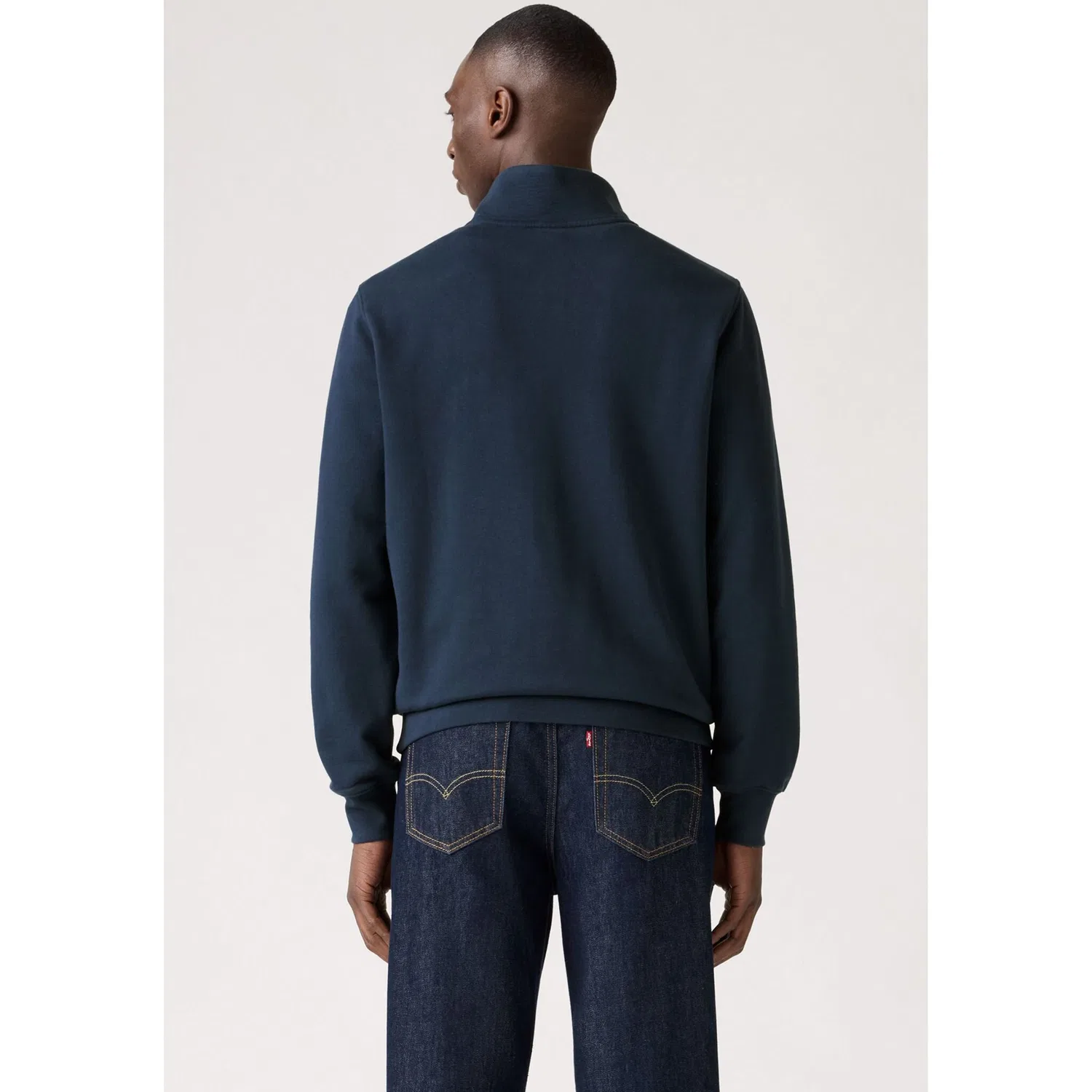 Мужской худи с воротником-стойкой и логотипом Levi's, Navy Blazer — фото 3