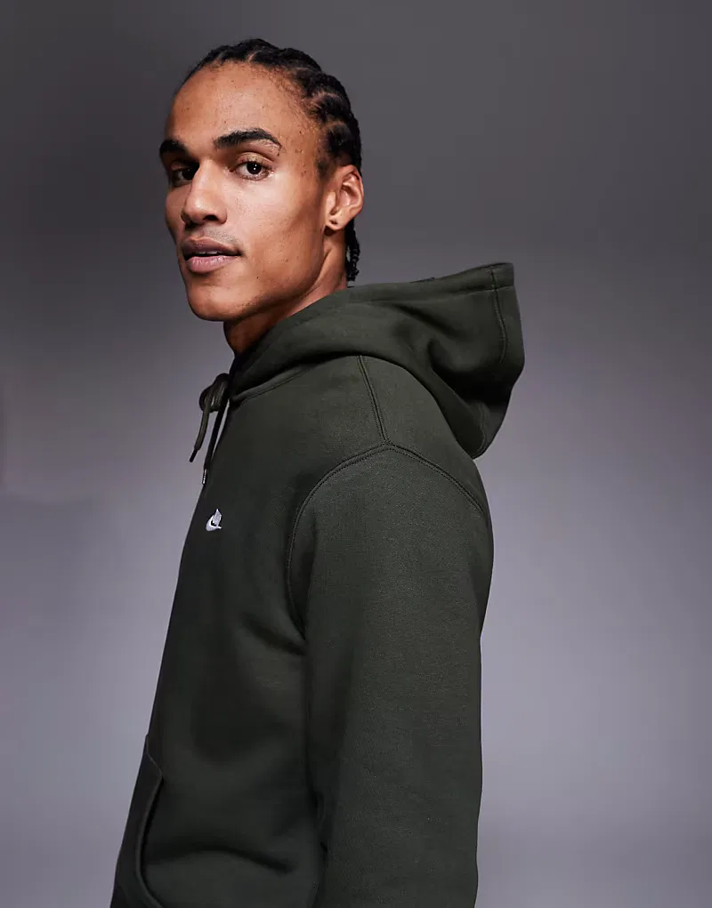 Худи Nike Club темно-зеленый — фото 4