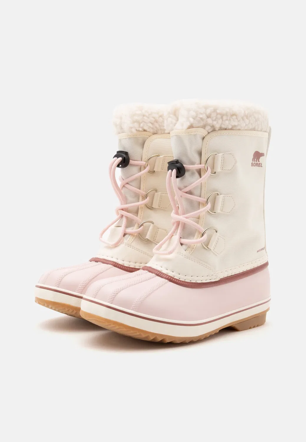 Детские ботинки унисекс на шнуровке для подростков Sorel, Snow/Pink Salt — фото 2