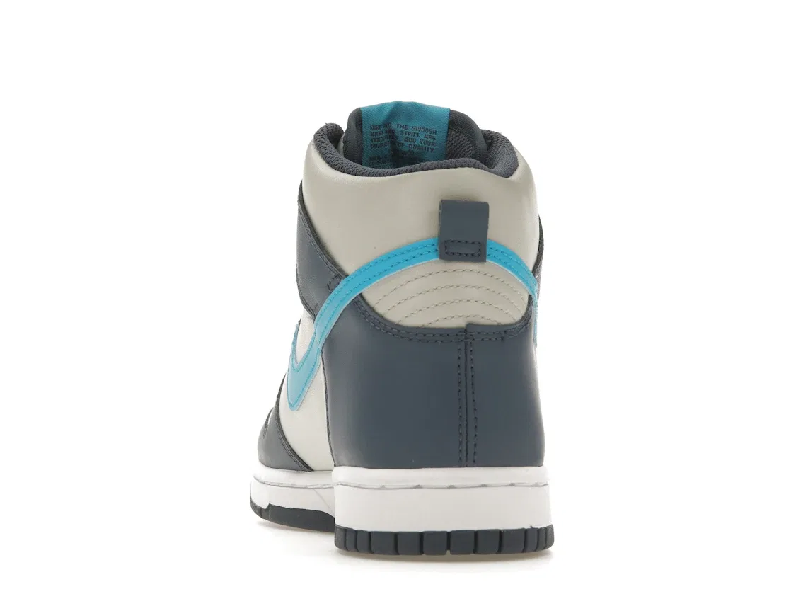 Детские кроссовки с высоким верхом Nike Dunk High Nike, Light Bone Diffused Blue White Blue Lightning — фото 4