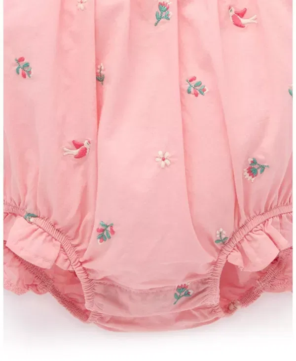 Детский комбинезон для новорожденных с вышивкой Swallow Embroidered Bodysuit Purebaby, Swallow Broderie — фото 4