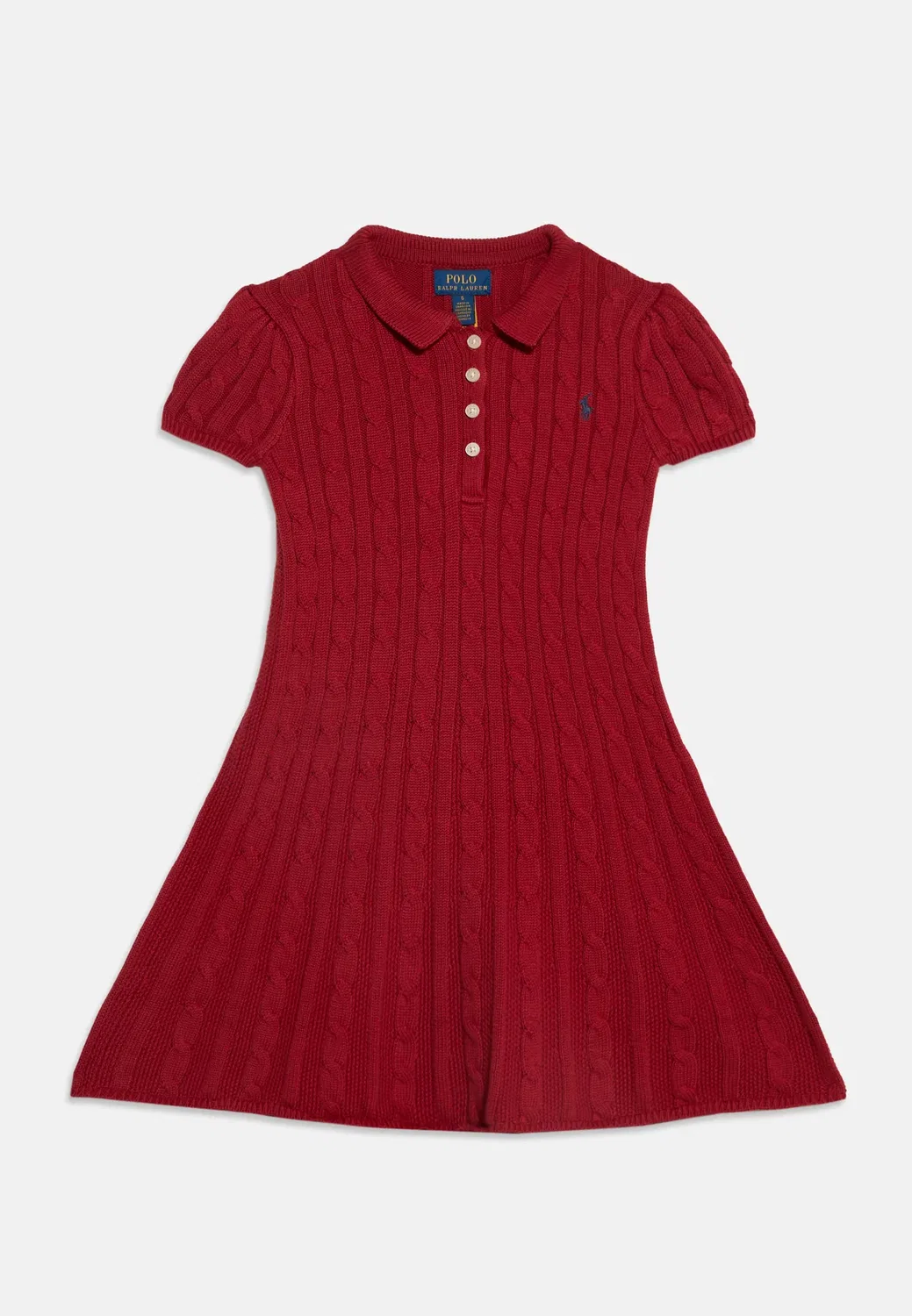 Классическое повседневное платье с косами - платье-свитер Polo Ralph Lauren, Camden Red