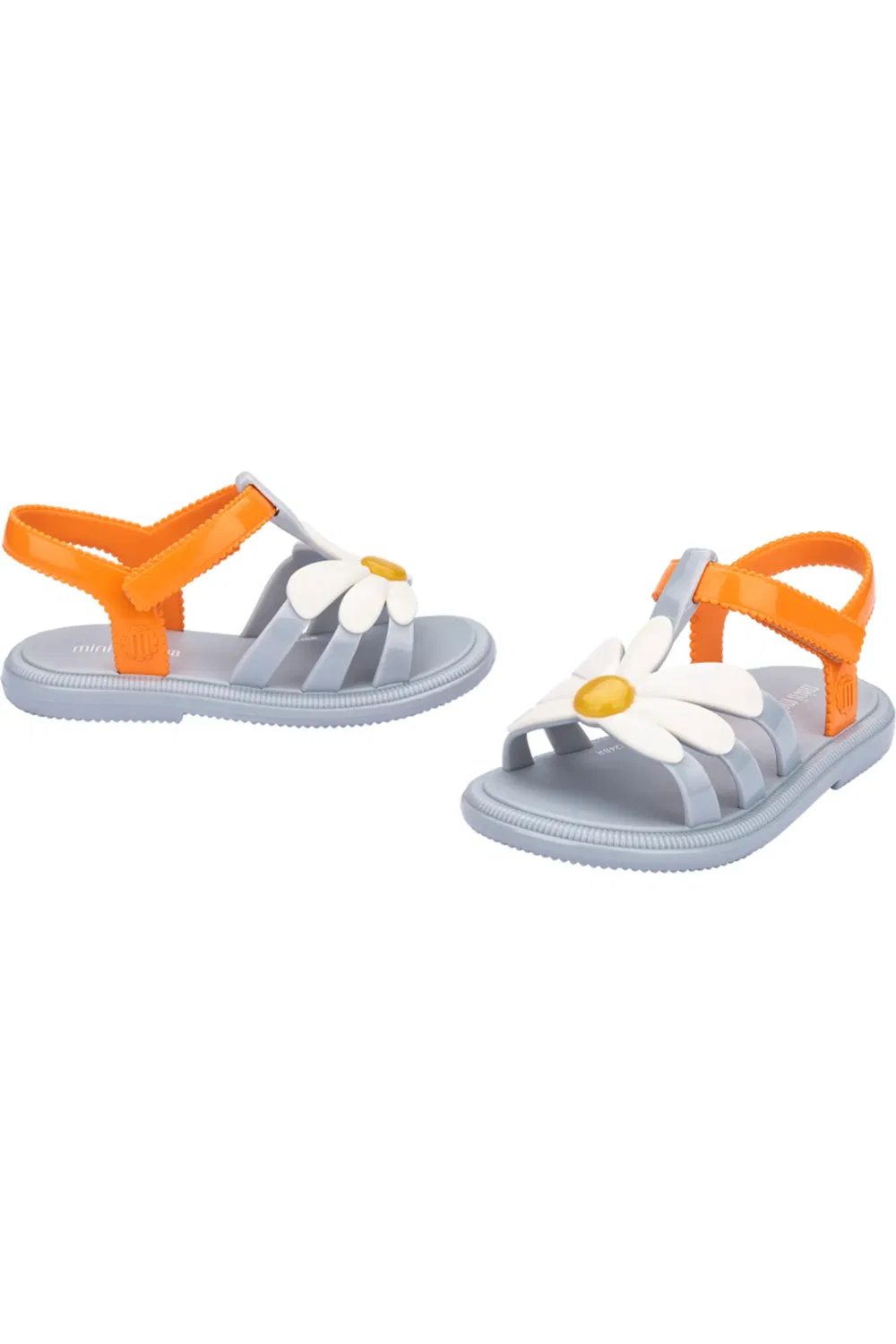 Сандалии детские с цветочными аппликациями Hip Bloomy Mini Melissa, синий/оранжевый — фото 3