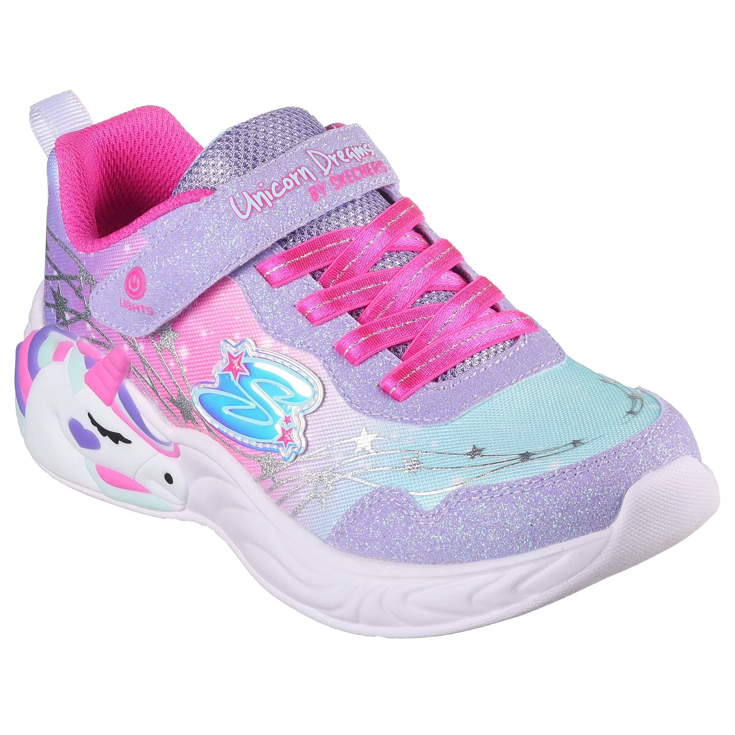 Детские кроссовки с подсветкой Unicorn Dreams Skechers, Lavender-Pink Unicorn