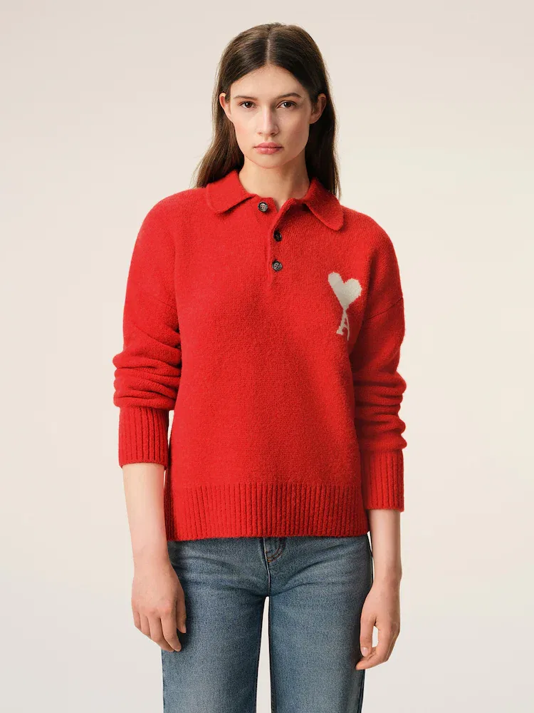 Свитер Polo, Alpaca AMI PARIS, Red — фото 2