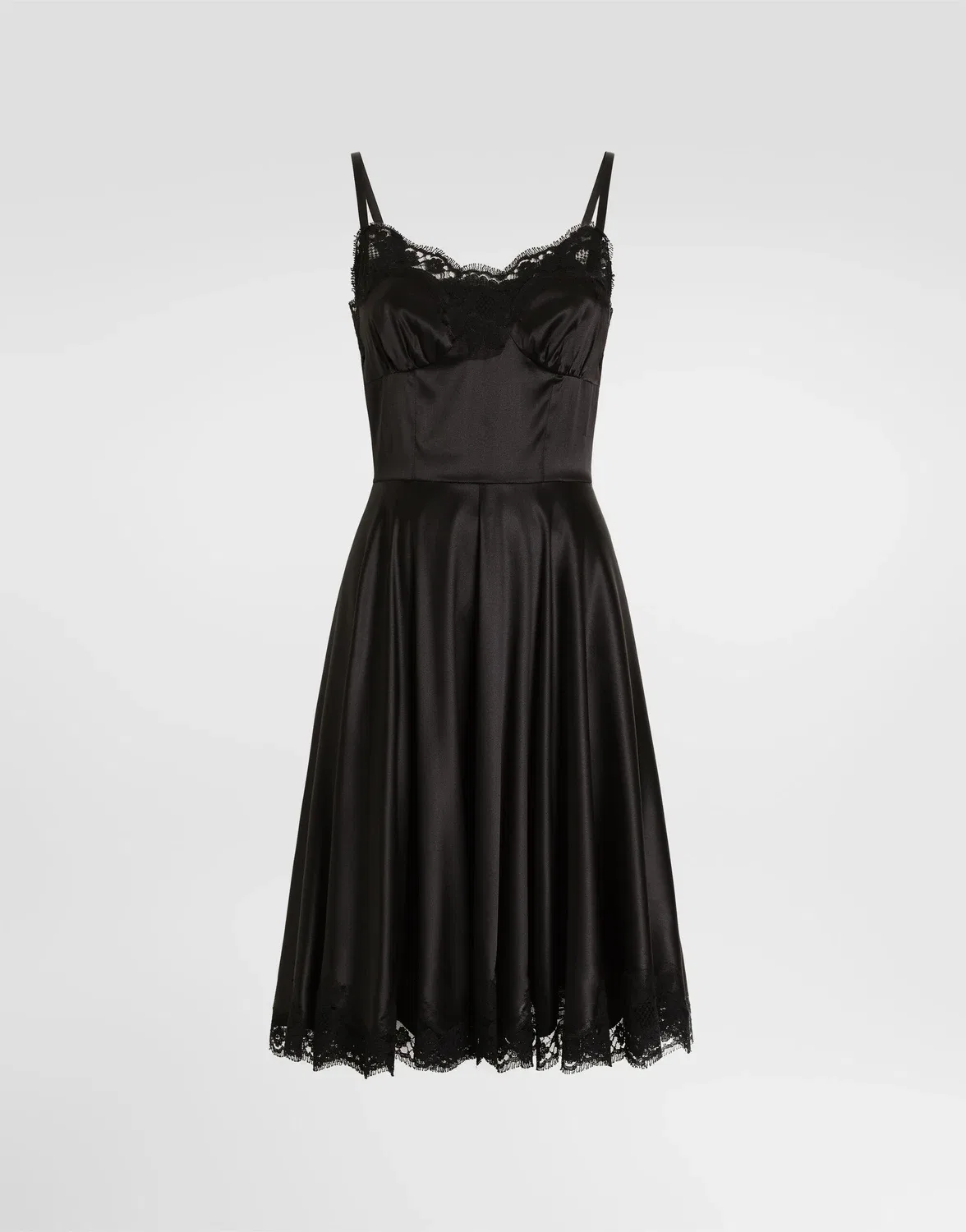 Атласное платье Dolce & Gabbana, черный