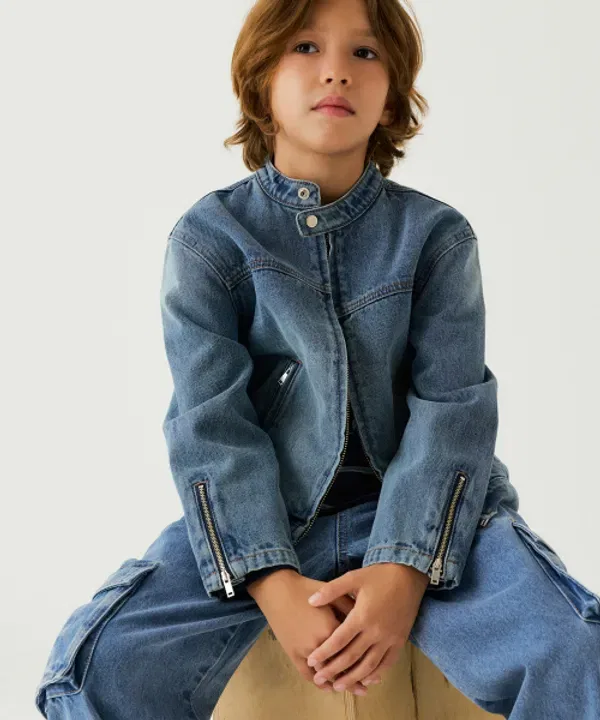 Джинсовая куртка-рейсер, Musinsa Standard Kids, Light Indigo