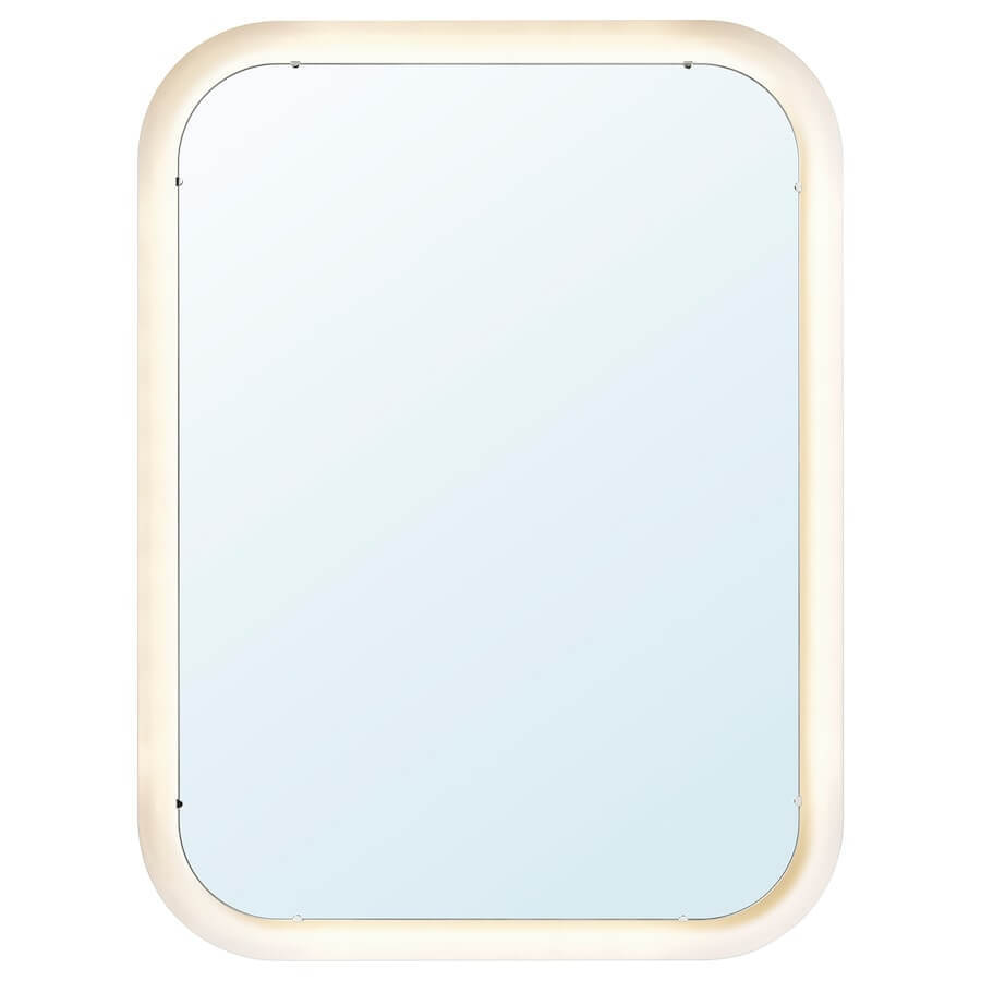 

Зеркало со встроенными светильниками Ikea Storjorm, 80x60 см, белый