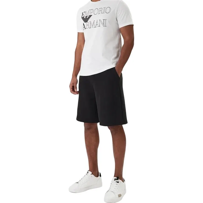 Мужская футболка хлопковая Emporio Armani Beachwear, White — фото 3