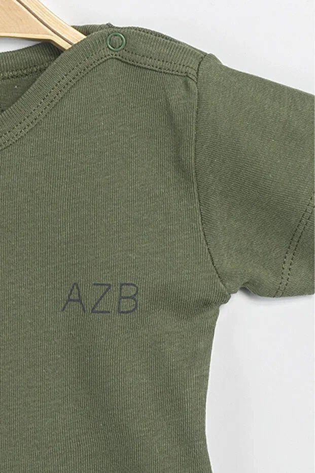 Детское боди для новорожденных хлопковый Aziz Bebe, Khaki — фото 3